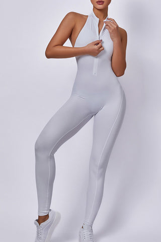 Zip Front Racerback Jumpsuit