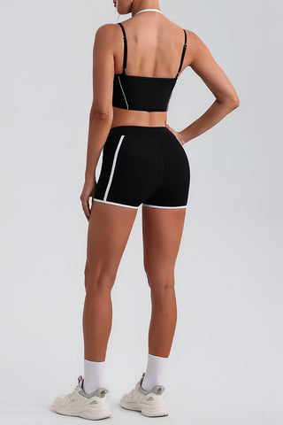 Double Layer Sports Bra & Short Two Piece Set