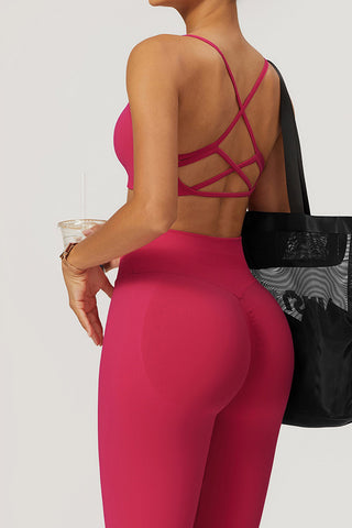 Scoop Neck Strappy Back Sports Bra