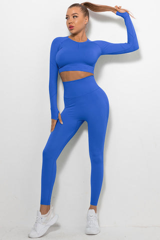 Contrast Panel Seamless Two Piece Set