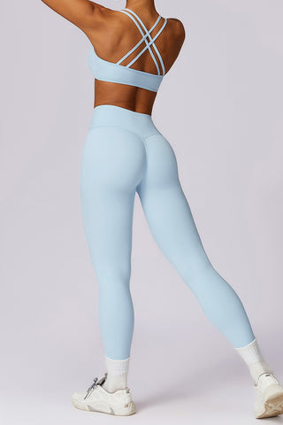 Double-Strap Sports Bra & Legging Two Piece Set