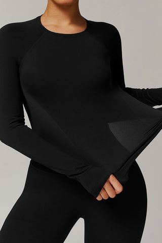 Round Neck Long Sleeve Top