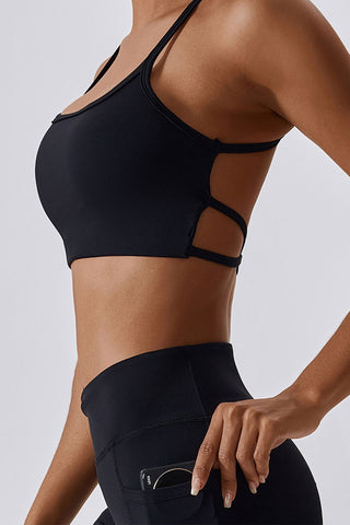 Strappy Open Back Sports Bra Top