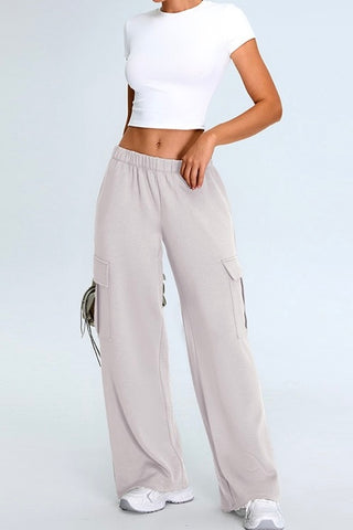 Crop Tee & Cargo Pants Two Piece Set