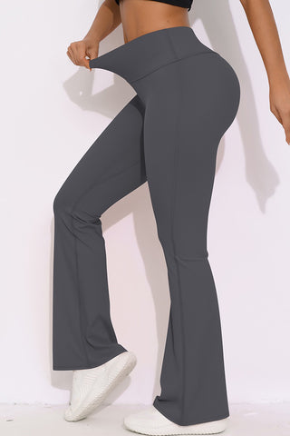 High Rise Ruched Back Flared Legging