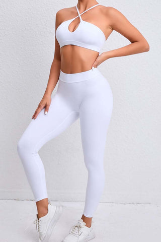 Crisscross Straps Cutout Bra & Legging Two Piece Set