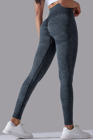 Ribbed Waist Washed Legging