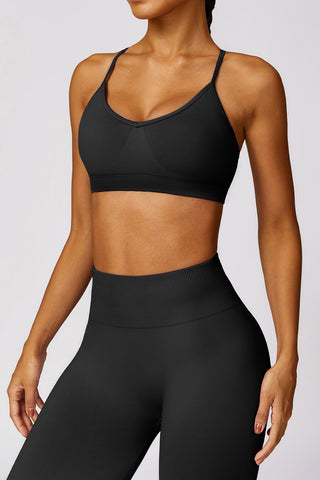 Seamless V-Neck Openback Sports Bra