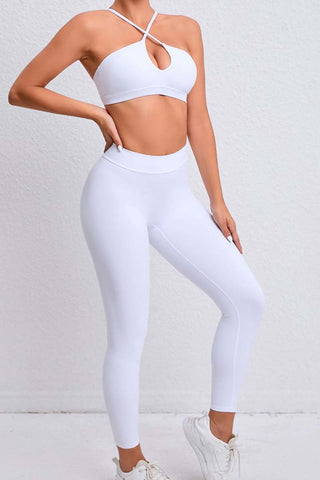 Crisscross Straps Cutout Bra & Legging Two Piece Set