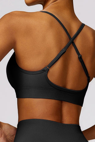 Seamless V-Neck Openback Sports Bra