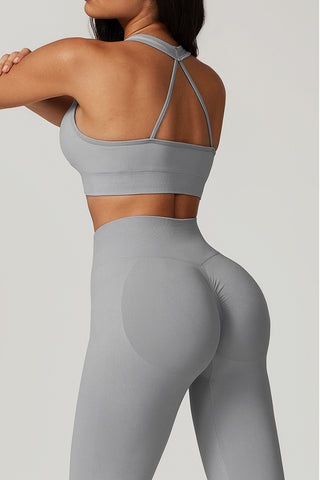 Seamless Deep-V Openback Sports Bra