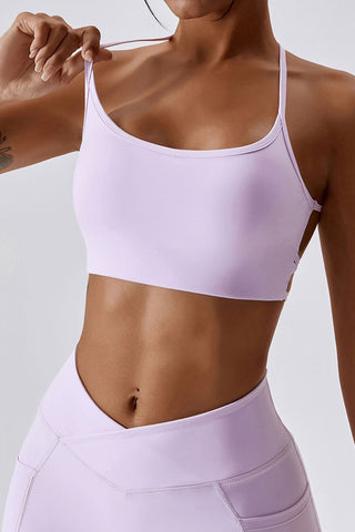 Strappy Open Back Sports Bra Top