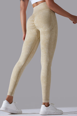 Ribbed Waist Washed Legging