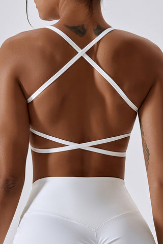 Strappy Open Back Sports Bra Top