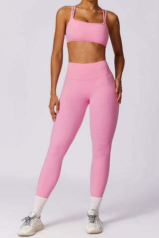 Double-Strap Sports Bra & Legging Two Piece Set