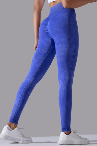 Ribbed Waist Washed Legging