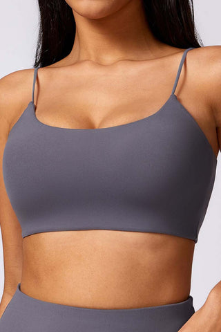 Spaghetti Strap Scoop Neck Sports Bra