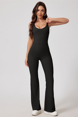 Strappy Back Flare Jumpsuit