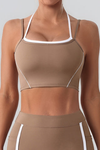 Double Strap Open Back Sports Bra