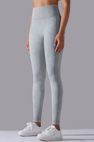 Ribbed Waist Washed Legging