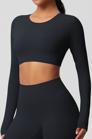 Round Neck Super-Cropped Top