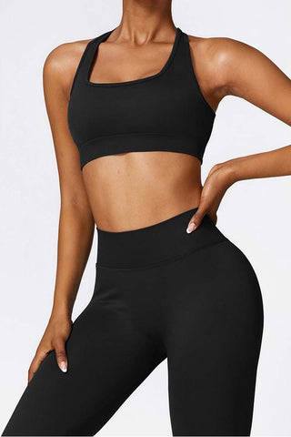 Seamless Criss Cross Back Crop Tank Top