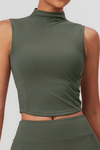 Mock Neck Crop Tank