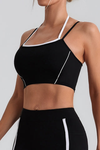 Double Strap Open Back Sports Bra