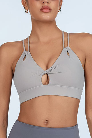 Twist Front Strappy back Sports Bra