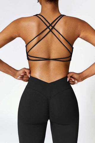 Seamless Criss Cross Back Crop Tank Top