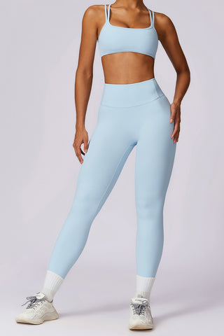 Double-Strap Sports Bra & Legging Two Piece Set