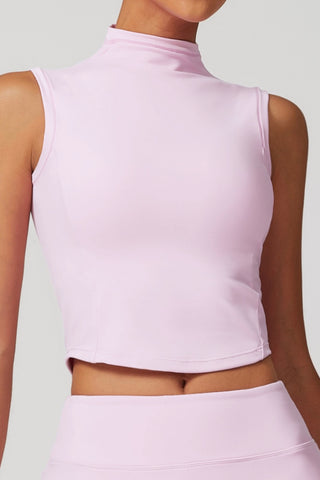 Mock Neck Crop Tank