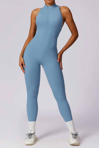 Zip Up Cutout Back Jumpsuit