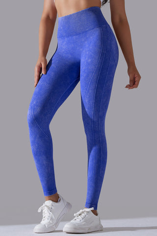 Ribbed Waist Washed Legging