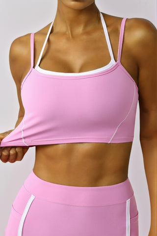 Double Strap Open Back Sports Bra