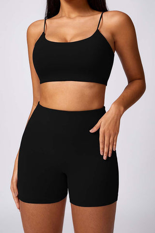 Spaghetti Strap Scoop Neck Sports Bra