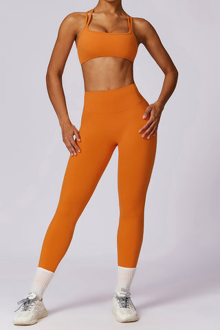 Double-Strap Sports Bra & Legging Two Piece Set