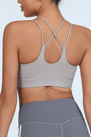 Twist Front Strappy back Sports Bra