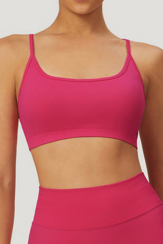 Scoop Neck Strappy Back Sports Bra