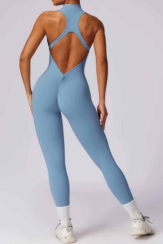 Zip Up Cutout Back Jumpsuit