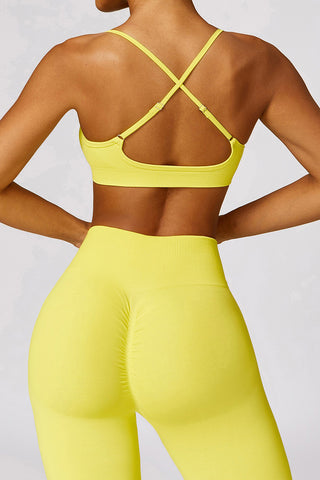 Seamless V-Neck Openback Sports Bra