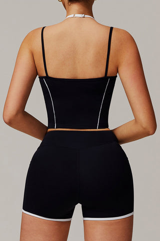 Backless Double Strap Crop Top