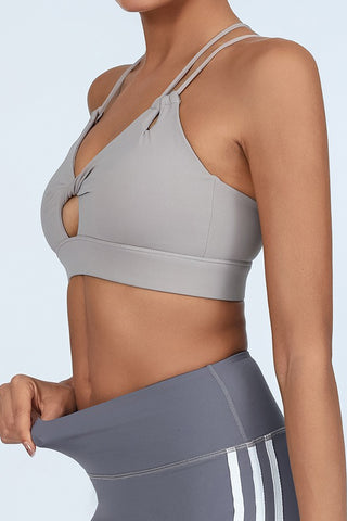 Twist Front Strappy back Sports Bra