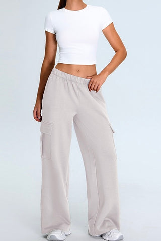 Crop Tee & Cargo Pants Two Piece Set