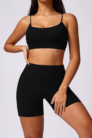 Spaghetti Strap Scoop Neck Sports Bra