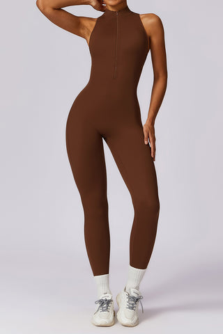 Zip Up Cutout Back Jumpsuit