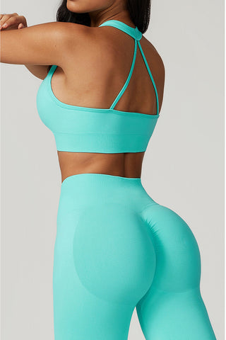 Seamless Deep-V Openback Sports Bra