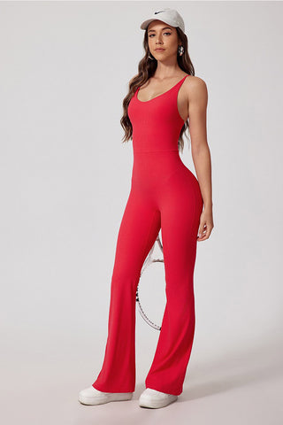 Strappy Back Flare Jumpsuit