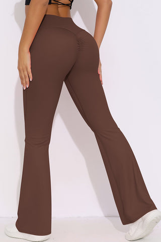 High Rise Ruched Back Flared Legging