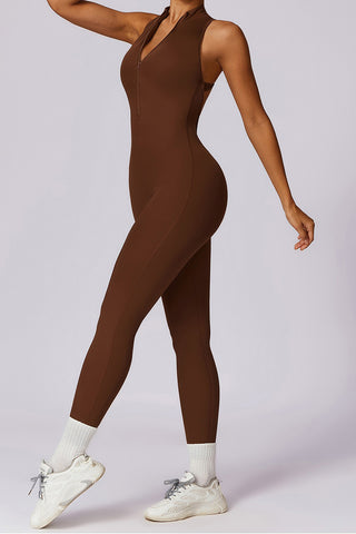 Zip Up Cutout Back Jumpsuit